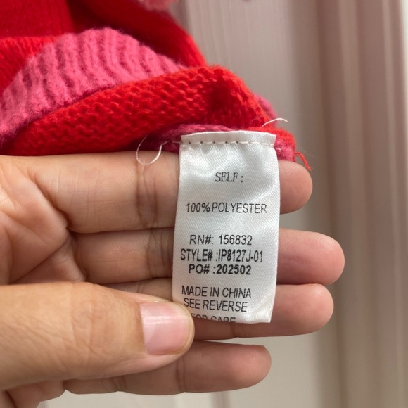 NWT Women’s BiBi Color Block Short Sleeve Sweater with Pearls Size XL - Picture 5 of 6